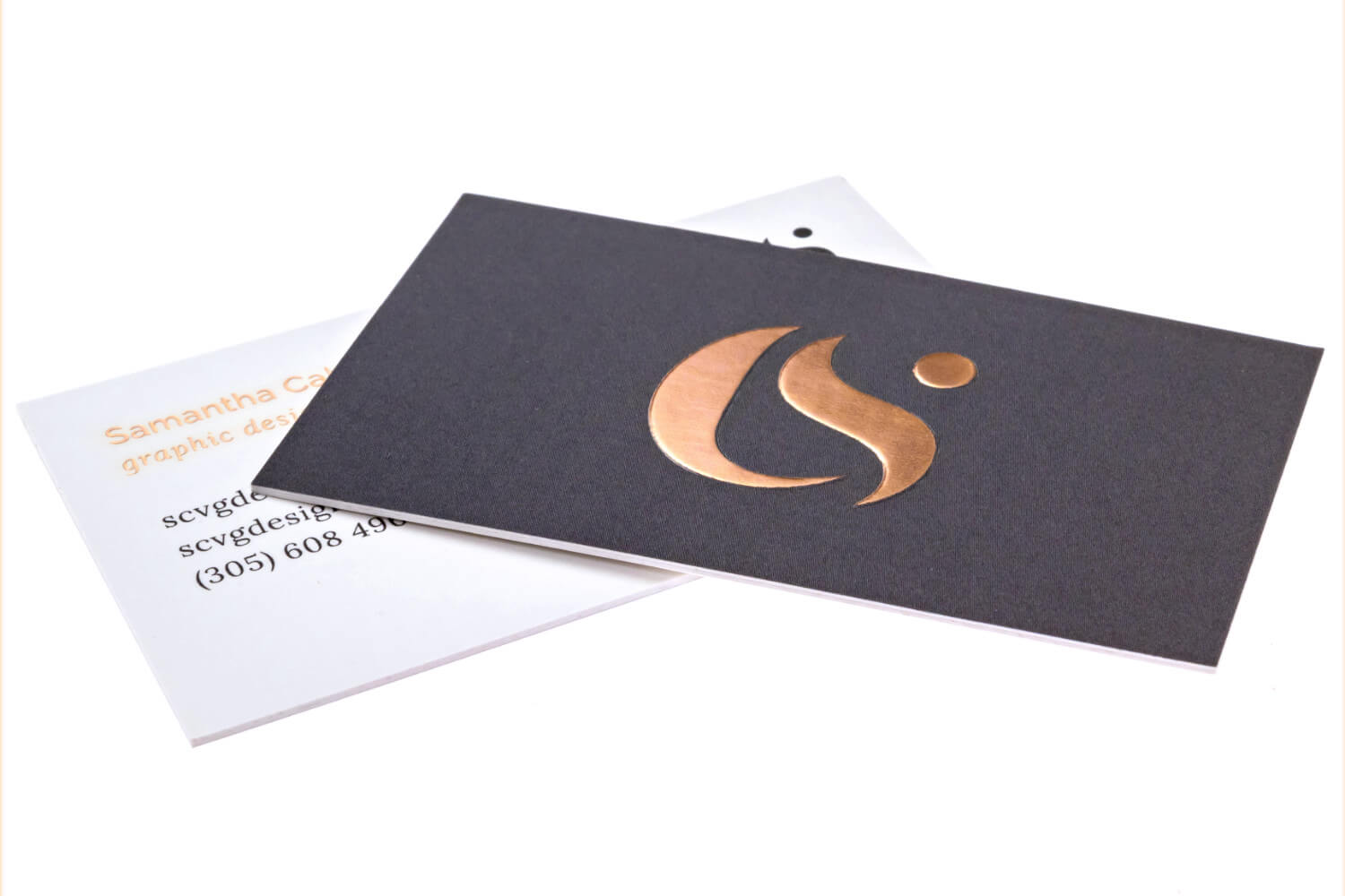 foiled business card