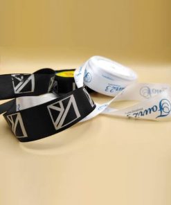 Branded satin ribbon with logo print