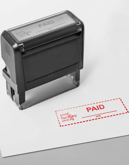Self-Inking Outline Paid Stamp, Perfect for Businesses